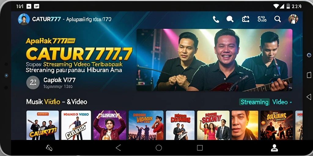 Antarmuka utama CATUR777 dengan fitur Streaming Video yang mudah digunakan.