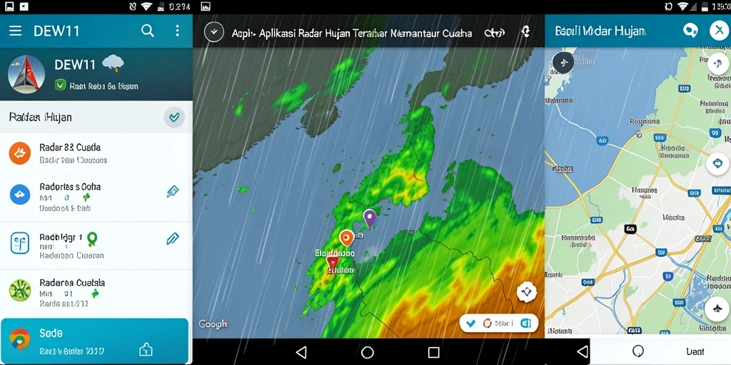 Tampilan antarmuka DEWI11 yang menampilkan fitur Radar Hujan.
