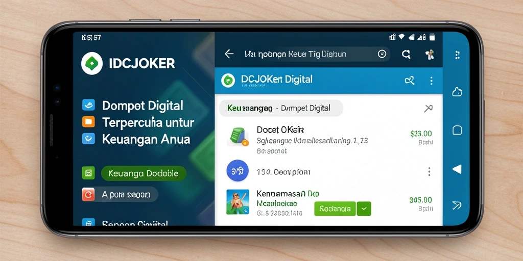 Tampilan antarmuka aplikasi Dompet Digital IDCJOKER yang user-friendly.