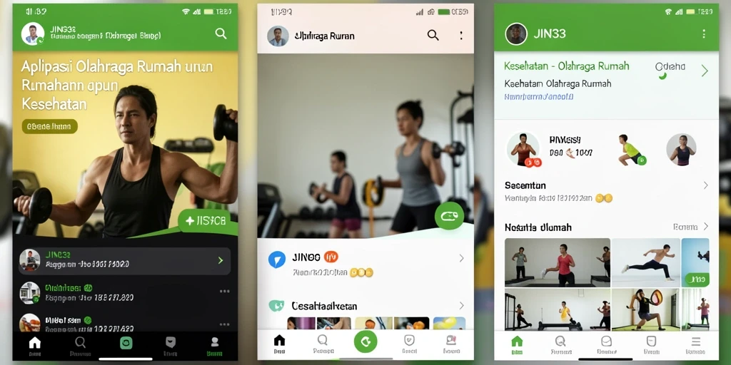 Tampilan antarmuka JIN33 yang sederhana dan intuitif untuk Olahraga Rumah.