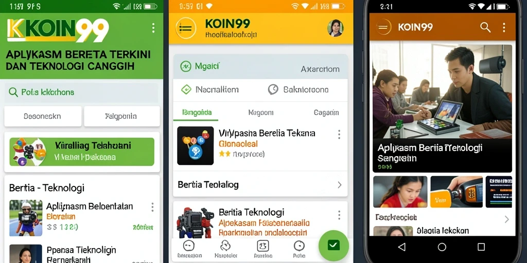 Tampilan antarmuka aplikasi KOIN99 yang modern dan informatif.