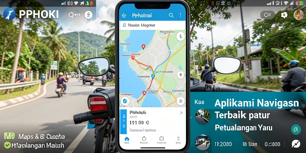 Antarmuka PPHOKI saat menampilkan rute Navigasi Motor yang jelas dan informatif.