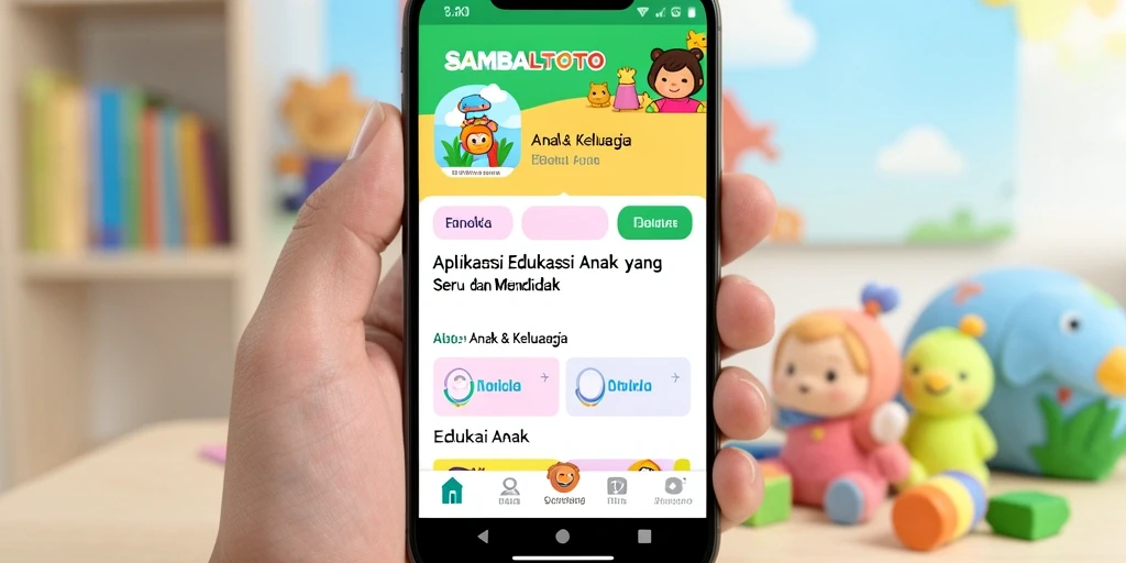 Antarmuka menarik dari aplikasi Edukasi Anak SAMBALTOTO.