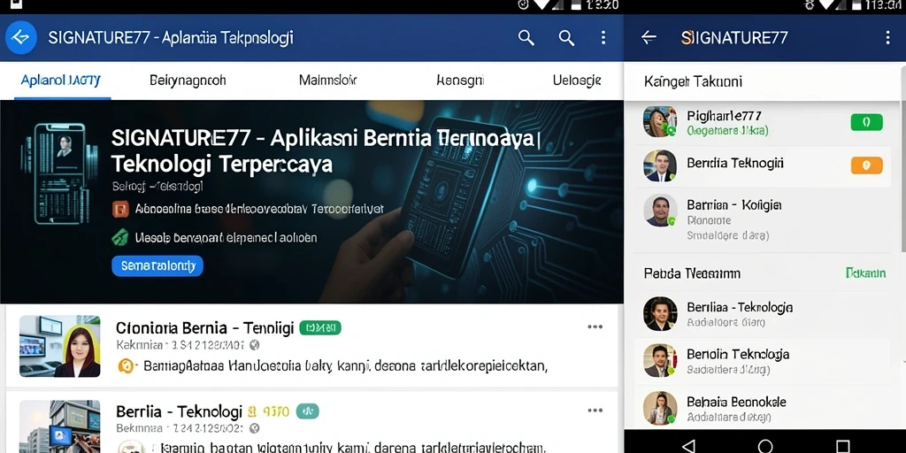 Tampilan antarmuka SIGNATURE77 yang modern dan informatif.