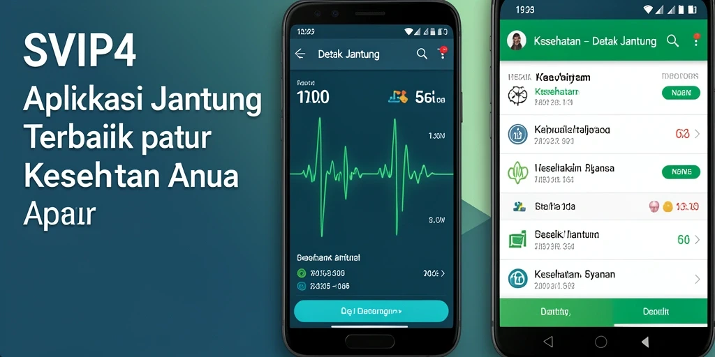 Screenshot antarmuka utama SVIP4 menampilkan fitur pemantauan detak jantung.