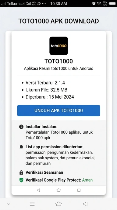 Unduh dan Instal APK toto1000 untuk Android di Indonesia