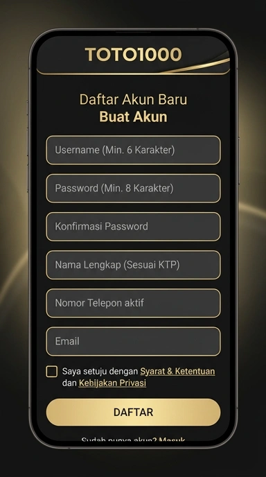 Panduan Mudah Registrasi Akun Baru toto1000